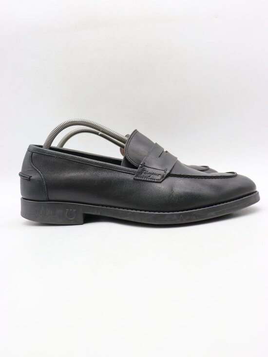 Salvatore Ferragamo Caligola Leather Penny Loafers Men\'s 10.5 EE Black Leather main image 6